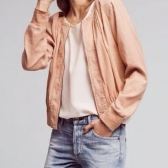 Anthropologie | HEI HEI | Lightweight | Rose Cotton | Bomber Jacket - Picture 2 of 5